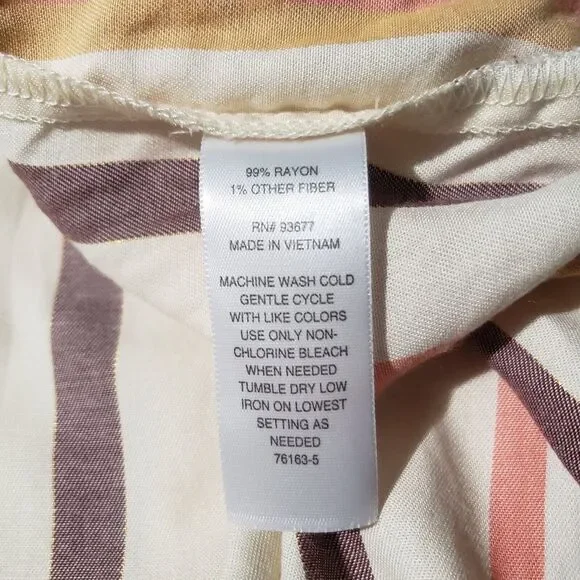 A.N.A. Button up Shirt Women's XL Striped Multicolor Roll‎ Tab Long Sleeve Top - Picture 6 of 9